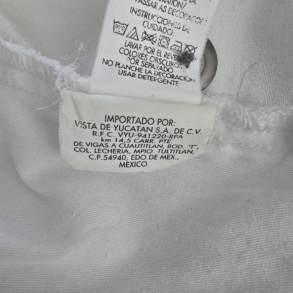 Calvin Klein Jeans White Jean Jacket with Pink Floral Design On The Back - Picture 9 of 13